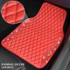 imageCAR PASS Bling Leather Car Mats Shining Diamond Floor Mats Crystal Rhinestone Sparkly Glitter Carpet AntiSlip Waterproof Pad Universal Fit Automotive SUV Sedan Van 5pcs Girl Women Black SilverRed Leather Diamond