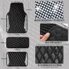imageCAR PASS Bling Leather Car Mats Shining Diamond Floor Mats Crystal Rhinestone Sparkly Glitter Carpet AntiSlip Waterproof Pad Universal Fit Automotive SUV Sedan Van 5pcs Girl Women Black SilverBlack Leather White Diamond