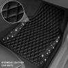 imageCAR PASS Bling Leather Car Mats Shining Diamond Floor Mats Crystal Rhinestone Sparkly Glitter Carpet AntiSlip Waterproof Pad Universal Fit Automotive SUV Sedan Van 5pcs Girl Women Black SilverBlack Leather Diamond