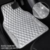 imageCAR PASS Bling Leather Car Mats Shining Diamond Floor Mats Crystal Rhinestone Sparkly Glitter Carpet AntiSlip Waterproof Pad Universal Fit Automotive SUV Sedan Van 5pcs Girl Women Black SilverSilver Leather Diamond