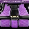 imageCAR PASS Bling Leather Car Mats Shining Diamond Floor Mats Crystal Rhinestone Sparkly Glitter Carpet AntiSlip Waterproof Pad Universal Fit Automotive SUV Sedan Van 5pcs Girl Women Black SilverPurple Leather Diamond