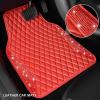 imageCAR PASS Bling Leather Car Mats Shining Diamond Floor Mats Crystal Rhinestone Sparkly Glitter Carpet AntiSlip Waterproof Pad Universal Fit Automotive SUV Sedan Van 5pcs Girl Women Black SilverRed Leather Diamond