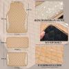 imageCAR PASS Bling Leather Car Mats Shining Diamond Floor Mats Crystal Rhinestone Sparkly Glitter Carpet AntiSlip Waterproof Pad Universal Fit Automotive SUV Sedan Van 5pcs Girl Women Black SilverBeige Leather Diamond