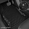 imageCAR PASS Bling Leather Car Mats Shining Diamond Floor Mats Crystal Rhinestone Sparkly Glitter Carpet AntiSlip Waterproof Pad Universal Fit Automotive SUV Sedan Van 5pcs Girl Women Black SilverBlack Leather Diamond