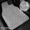 imageCAR PASS Bling Leather Car Mats Shining Diamond Floor Mats Crystal Rhinestone Sparkly Glitter Carpet AntiSlip Waterproof Pad Universal Fit Automotive SUV Sedan Van 5pcs Girl Women Black SilverGray Leather Diamond
