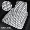imageCAR PASS Bling Leather Car Mats Shining Diamond Floor Mats Crystal Rhinestone Sparkly Glitter Carpet AntiSlip Waterproof Pad Universal Fit Automotive SUV Sedan Van 5pcs Girl Women Black SilverSilver Leather Diamond