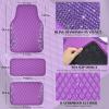 imageCAR PASS Bling Leather Car Mats Shining Diamond Floor Mats Crystal Rhinestone Sparkly Glitter Carpet AntiSlip Waterproof Pad Universal Fit Automotive SUV Sedan Van 5pcs Girl Women Black SilverPurple Leather Diamond