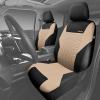 imageCAR PASS Car Seat Covers Full Sets Front ampamp Split Rear Bench for Car 3D Tyre Embossed Automotive Interior Covers Airbag Compatible Quick Setup Universal Fit Seat Covers for Car SUVCharcoalbeige and black