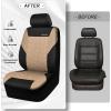 imageCAR PASS Car Seat Covers Full Sets Front ampamp Split Rear Bench for Car 3D Tyre Embossed Automotive Interior Covers Airbag Compatible Quick Setup Universal Fit Seat Covers for Car SUVCharcoalbeige and black
