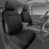 imageCAR PASS Car Seat Covers Full Sets Front ampamp Split Rear Bench for Car 3D Tyre Embossed Automotive Interior Covers Airbag Compatible Quick Setup Universal Fit Seat Covers for Car SUVCharcoalAll black front