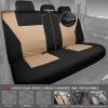 imageCAR PASS Car Seat Covers Full Sets Front ampamp Split Rear Bench for Car 3D Tyre Embossed Automotive Interior Covers Airbag Compatible Quick Setup Universal Fit Seat Covers for Car SUVCharcoalbeige and black