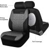 imageCAR PASS Car Seat Covers Full Sets Front ampamp Split Rear Bench for Car 3D Tyre Embossed Automotive Interior Covers Airbag Compatible Quick Setup Universal Fit Seat Covers for Car SUVCharcoalgray black