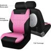 imageCAR PASS Car Seat Covers Full Sets Front ampamp Split Rear Bench for Car 3D Tyre Embossed Automotive Interior Covers Airbag Compatible Quick Setup Universal Fit Seat Covers for Car SUVCharcoalpink and black