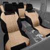 imageCAR PASS Car Seat Covers Full Sets Front ampamp Split Rear Bench for Car 3D Tyre Embossed Automotive Interior Covers Airbag Compatible Quick Setup Universal Fit Seat Covers for Car SUVCharcoalbeige and black