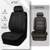 imageCAR PASS Car Seat Covers Full Sets Front ampamp Split Rear Bench for Car 3D Tyre Embossed Automotive Interior Covers Airbag Compatible Quick Setup Universal Fit Seat Covers for Car SUVCharcoalAll black front