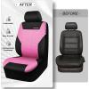 imageCAR PASS Car Seat Covers Full Sets Front ampamp Split Rear Bench for Car 3D Tyre Embossed Automotive Interior Covers Airbag Compatible Quick Setup Universal Fit Seat Covers for Car SUVCharcoalpink and black