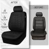 imageCAR PASS Car Seat Covers Full Sets Front ampamp Split Rear Bench for Car 3D Tyre Embossed Automotive Interior Covers Airbag Compatible Quick Setup Universal Fit Seat Covers for Car SUVCharcoalall black