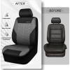 imageCAR PASS Car Seat Covers Full Sets Front ampamp Split Rear Bench for Car 3D Tyre Embossed Automotive Interior Covers Airbag Compatible Quick Setup Universal Fit Seat Covers for Car SUVCharcoalgray black