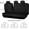 imageCAR PASS Car Seat Covers Full Sets Front ampamp Split Rear Bench for Car 3D Tyre Embossed Automotive Interior Covers Airbag Compatible Quick Setup Universal Fit Seat Covers for Car SUVCharcoalall black