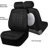 imageCAR PASS Car Seat Covers Full Sets Front ampamp Split Rear Bench for Car 3D Tyre Embossed Automotive Interior Covers Airbag Compatible Quick Setup Universal Fit Seat Covers for Car SUVCharcoalAll black front