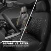 imageCAR PASS Car Seat Covers Full Sets Front ampamp Split Rear Bench for Car 3D Tyre Embossed Automotive Interior Covers Airbag Compatible Quick Setup Universal Fit Seat Covers for Car SUVCharcoalPure Black