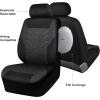 imageCAR PASS Car Seat Covers Full Sets Front ampamp Split Rear Bench for Car 3D Tyre Embossed Automotive Interior Covers Airbag Compatible Quick Setup Universal Fit Seat Covers for Car SUVCharcoalBlack Charcoal