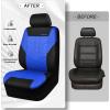 imageCAR PASS Car Seat Covers Full Sets Front ampamp Split Rear Bench for Car 3D Tyre Embossed Automotive Interior Covers Airbag Compatible Quick Setup Universal Fit Seat Covers for Car SUVCharcoalblue black