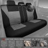 imageCAR PASS Car Seat Covers Full Sets Front ampamp Split Rear Bench for Car 3D Tyre Embossed Automotive Interior Covers Airbag Compatible Quick Setup Universal Fit Seat Covers for Car SUVCharcoalgray and black