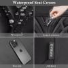 imageCAR PASS Car Seat Covers Full Sets Front ampamp Split Rear Bench for Car 3D Tyre Embossed Automotive Interior Covers Airbag Compatible Quick Setup Universal Fit Seat Covers for Car SUVCharcoalPure Black