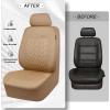 imageCAR PASS Car Seat Covers Full Sets Front ampamp Split Rear Bench for Car 3D Tyre Embossed Automotive Interior Covers Airbag Compatible Quick Setup Universal Fit Seat Covers for Car SUVCharcoalall beige