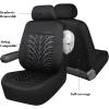 imageCAR PASS Car Seat Covers Full Sets Front ampamp Split Rear Bench for Car 3D Tyre Embossed Automotive Interior Covers Airbag Compatible Quick Setup Universal Fit Seat Covers for Car SUVCharcoalPure Black