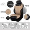 imageCAR PASS Car Seat Covers Full Sets Front ampamp Split Rear Bench for Car 3D Tyre Embossed Automotive Interior Covers Airbag Compatible Quick Setup Universal Fit Seat Covers for Car SUVCharcoalbeige and black