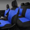 imageCAR PASS Car Seat Covers Full Sets Front ampamp Split Rear Bench for Car 3D Tyre Embossed Automotive Interior Covers Airbag Compatible Quick Setup Universal Fit Seat Covers for Car SUVCharcoalblue and black