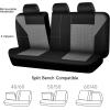 imageCAR PASS Car Seat Covers Full Sets Front ampamp Split Rear Bench for Car 3D Tyre Embossed Automotive Interior Covers Airbag Compatible Quick Setup Universal Fit Seat Covers for Car SUVCharcoalgray and black