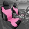 imageCAR PASS Car Seat Covers Full Sets Front ampamp Split Rear Bench for Car 3D Tyre Embossed Automotive Interior Covers Airbag Compatible Quick Setup Universal Fit Seat Covers for Car SUVCharcoalpink black