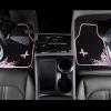 imageCAR PASS Embroidery Butterfly and Flower Car Floor Mats Pink Car Floor Mats Universal Fit 95 AutomotiveSUVSSedanVansfor Cute WomenGirlySet of 4 Black with PinkPink Butterfly