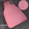 imageCAR PASS Faux Leather Floor Mats for Cars Luxury Waterproof All Weather Car Mats Full Set AntiSlip Deluxe Automotive Mats Universal Fit for Most SUVVansSedansTrucks 4 Piece All BlackPink