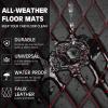 imageCAR PASS Faux Leather Floor Mats for Cars Luxury Waterproof All Weather Car Mats Full Set AntiSlip Deluxe Automotive Mats Universal Fit for Most SUVVansSedansTrucks 4 Piece All BlackBlack and Red