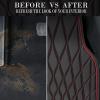imageCAR PASS Faux Leather Floor Mats for Cars Luxury Waterproof All Weather Car Mats Full Set AntiSlip Deluxe Automotive Mats Universal Fit for Most SUVVansSedansTrucks 4 Piece All BlackBlack and Red