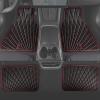 imageCAR PASS Faux Leather Floor Mats for Cars Luxury Waterproof All Weather Car Mats Full Set AntiSlip Deluxe Automotive Mats Universal Fit for Most SUVVansSedansTrucks 4 Piece All BlackBlack and Red