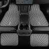 imageCAR PASS Faux Leather Floor Mats for Cars Luxury Waterproof All Weather Car Mats Full Set AntiSlip Deluxe Automotive Mats Universal Fit for Most SUVVansSedansTrucks 4 Piece All BlackGray