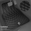 imageCAR PASS Faux Leather Floor Mats for Cars Luxury Waterproof All Weather Car Mats Full Set AntiSlip Deluxe Automotive Mats Universal Fit for Most SUVVansSedansTrucks 4 Piece All BlackAll Black