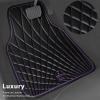 imageCAR PASS Faux Leather Floor Mats for Cars Luxury Waterproof All Weather Car Mats Full Set AntiSlip Deluxe Automotive Mats Universal Fit for Most SUVVansSedansTrucks 4 Piece All BlackBlack and Purple