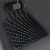 imageCAR PASS Faux Leather Floor Mats for Cars Luxury Waterproof All Weather Car Mats Full Set AntiSlip Deluxe Automotive Mats Universal Fit for Most SUVVansSedansTrucks 4 Piece All BlackBlack and Blue