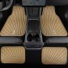 imageCAR PASS Faux Leather Floor Mats for Cars Luxury Waterproof All Weather Car Mats Full Set AntiSlip Deluxe Automotive Mats Universal Fit for Most SUVVansSedansTrucks 4 Piece All BlackBeige