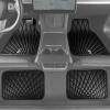 imageCAR PASS Faux Leather Floor Mats for Cars Luxury Waterproof All Weather Car Mats Full Set AntiSlip Deluxe Automotive Mats Universal Fit for Most SUVVansSedansTrucks 4 Piece All BlackAll Black