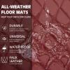 imageCAR PASS Faux Leather Floor Mats for Cars Luxury Waterproof All Weather Car Mats Full Set AntiSlip Deluxe Automotive Mats Universal Fit for Most SUVVansSedansTrucks 4 Piece All BlackBurgundy Red