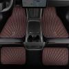 imageCAR PASS Faux Leather Floor Mats for Cars Luxury Waterproof All Weather Car Mats Full Set AntiSlip Deluxe Automotive Mats Universal Fit for Most SUVVansSedansTrucks 4 Piece All BlackBrown