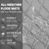 imageCAR PASS Faux Leather Floor Mats for Cars Luxury Waterproof All Weather Car Mats Full Set AntiSlip Deluxe Automotive Mats Universal Fit for Most SUVVansSedansTrucks 4 Piece All BlackGray