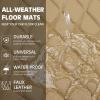 imageCAR PASS Faux Leather Floor Mats for Cars Luxury Waterproof All Weather Car Mats Full Set AntiSlip Deluxe Automotive Mats Universal Fit for Most SUVVansSedansTrucks 4 Piece All BlackBeige